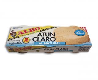 Atún Albo claro al natural lata 3x92gr