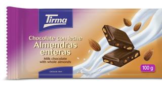Chocolate Tirma leche y almendras enteras tableta 100gr