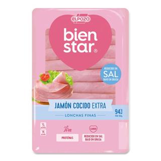 Jamón Cocido El Pozo extra bajo en grasa sin sal lonchas 65gr