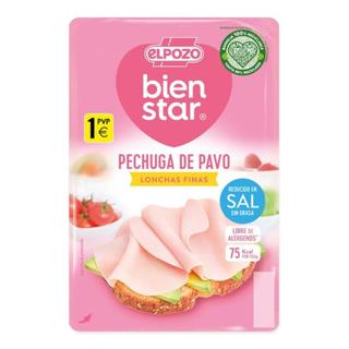 Pechuga De Pavo El Pozo sin grasa reducida en sal bienestar lonchas 65gr