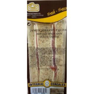 Sándwich  jamón serrano queso integral 120gr