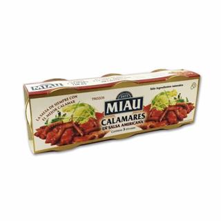 Calamares Miau en salsa americana lata 3x78gr