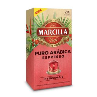 Café Marcilla puro arábica espresso intensidad 9 10 cápsulas