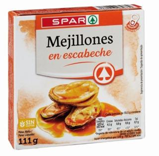 Mejillones Spar en escabeche grandes lata 111gr