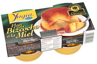 Flan Yuguispar de huevo con bizcocho y miel 4x110gr