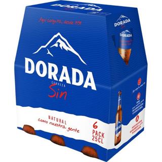 Cerveza Dorada sin alcohol botella pack 6x25cl
