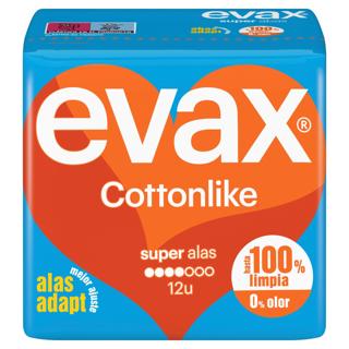 Compresa Evax cotton like con alas super 12UD