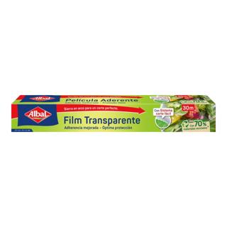 Papel Albal film transparente 70% material reciclado rollo de 30m 1UD