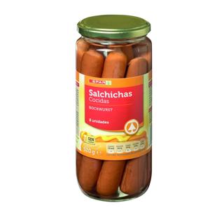 Salchichas Spar cocidas bockwurst tarro 520gr