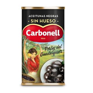 Aceitunas Carbonell Perlas del Guadalquivir negras sin hueso lata 150gr