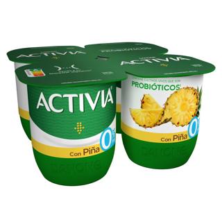 Danone Activia 0% trozos piña 4x120gr