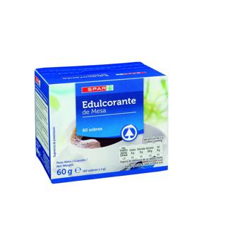 Edulcorante Spar de mesa en sobres 60UD