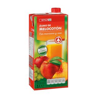 Néctar Spar de melocotón con manzana y uva brick 1L