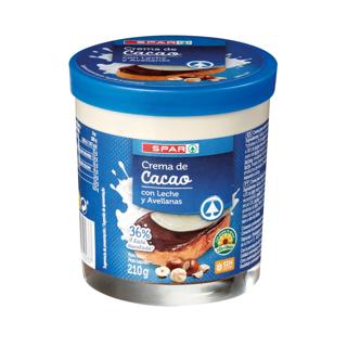 Crema Spar de cacao con leche y avellanas 210gr