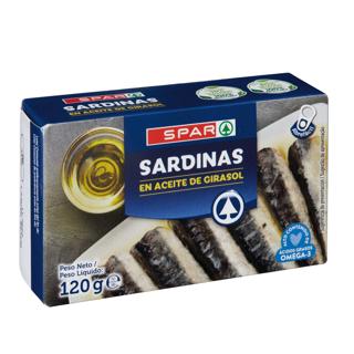 Sardinas Spar en aceite de girasol lata 120gr