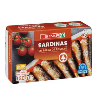 Sardinas Spar en tomate lata 120gr
