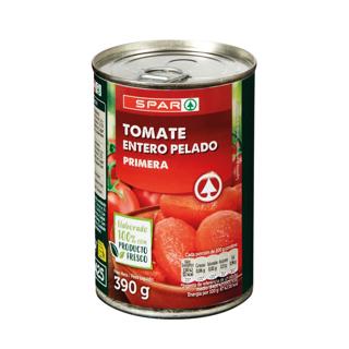 Tomate Spar entero pelado lata 400gr