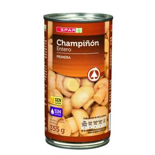 Champiñones Spar enteros lata 355gr