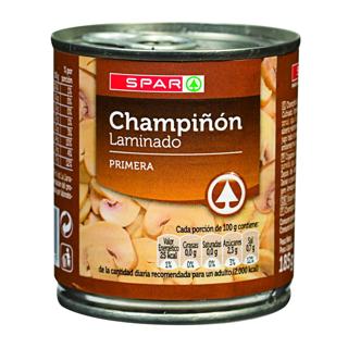 Champiñones Spar laminados lata 185gr