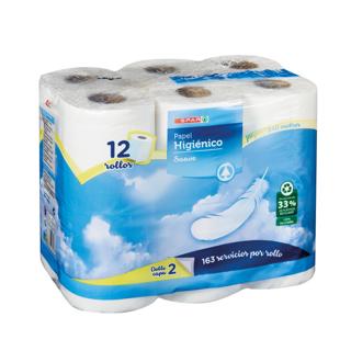 Papel Higiénico Spar 100% suave 12UD