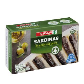Sardinas Spar en aceite de oliva lata 120gr