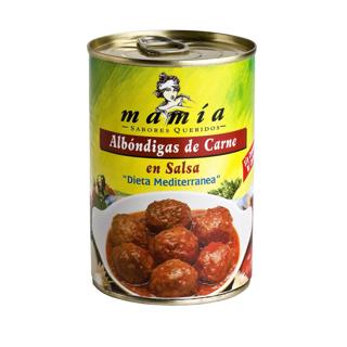 Albóndigas Mamía con salsa dieta mediterránea nueva receta lata 400gr