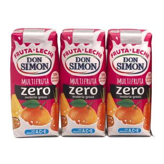 Zumo Don Simón multifrutas con leche zero brik 33cl