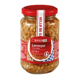 Lentejas Spar cocidas tarro 314gr