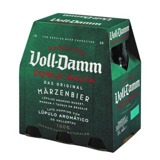Cerveza Voll-Damm rubia extra doble malta con lúpulo aromático botella 6x25cl