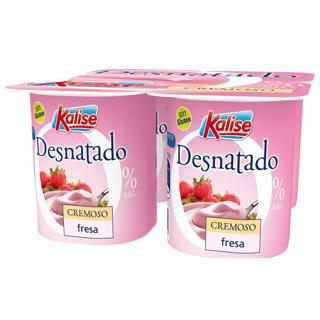 Yogur Kalise fresa cremoso desnatado 4x125gr