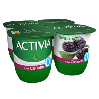 Activia desnatado con ciruelas 4x120gr
