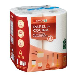 Rollo Papel  Spar maxi compacto doble cara cocina pack 4UD