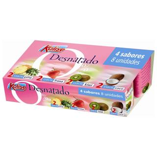 Yogur Kalise desnatado fresa, coco, piña y kiwi 8x125gr