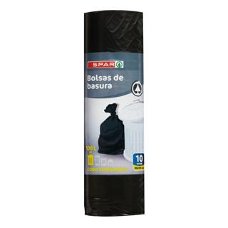 Bolsas Spar de basura negra alta densidad tradicional 100 litros 85x110  10UD