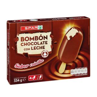Helado Spar bombón chocolate con leche 4ud 334gr