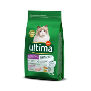 Alimento para gatos Ultima bolas de pelos esterilizado con pavo 1,5kg