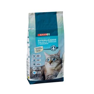 Alimento para gatos Spar adultos esterilizados con pollo 1,5kg
