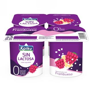 Yogur Kaiku frambuesa desnatado sin lactosa 4x125gr