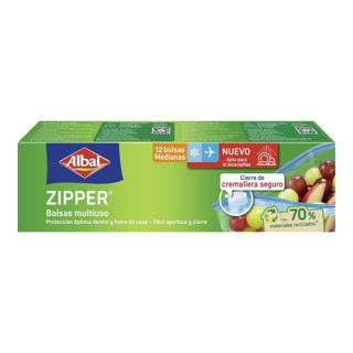 Bolsas Albal zipper multiusos tamaño mediano 1litro 12UD