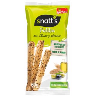 Palitos Snatt´s de trigo con olivas y sésamo 60gr