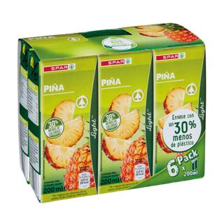 Néctar Spar de piña light brick 6x200ml