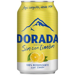 Cerveza Dorada limón sin alcohol lata 33cl
