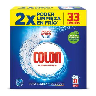 Detergente Colon en polvo para la ropa blanca y de color 33 lavados 2,145kg