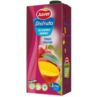 Néctar Juver Disfruta de mango y manzana sin azúcar añadido brik 2L
