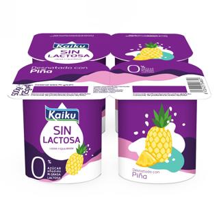 Yogur Kaiku piña desnatado sin lactosa 4x125gr