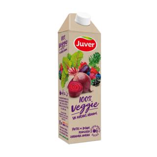 Zumo Juver 100% Veggie de frutos del bosque, remolacha y zanahoria morada brick 1L
