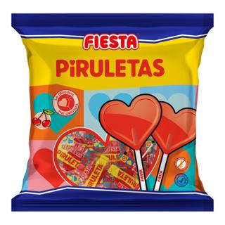 PIRULETAS FIESTA CORAZON BOLSA 7UD. 91GR