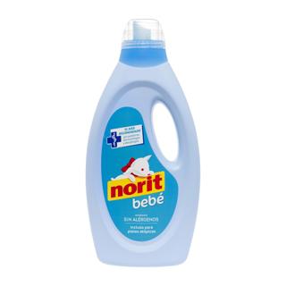 Detergente Norit líquido para la ropa de bebé sin alérgenos 1,125L 32 lavados