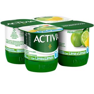 Yogur Activia lima y limón 0% 4x120gr