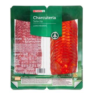 Chorizo + salchichón Spar extra pack 2x90 g
